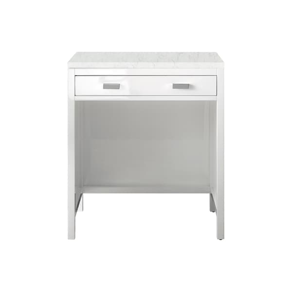 James Martin Vanities Addison 30in Countertop Unit, Glossy White w/ 3 CM Eternal Jasmine Pearl Quartz Top E444-CU30-GW-3EJP - main